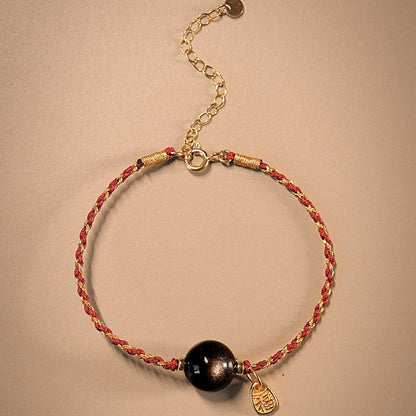 2026 Year of the Horse Red String Bracelet for「Pig」| Blessed “Fu” Charm