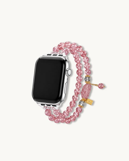 Watch Band – Yilan Rose Strawberry Quartz Pixiu, Love & Happiness