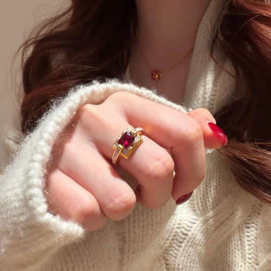 Gold-Plated 925 Silver｜Lunar New Year Horse Lucky Red Ring