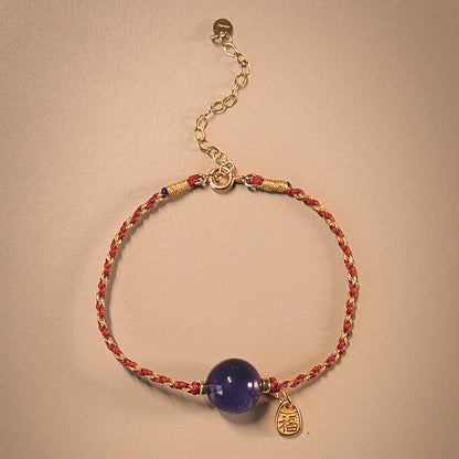 2026 Year of the Horse Red String Bracelet for「Rat」| Blessed “Fu” Charm