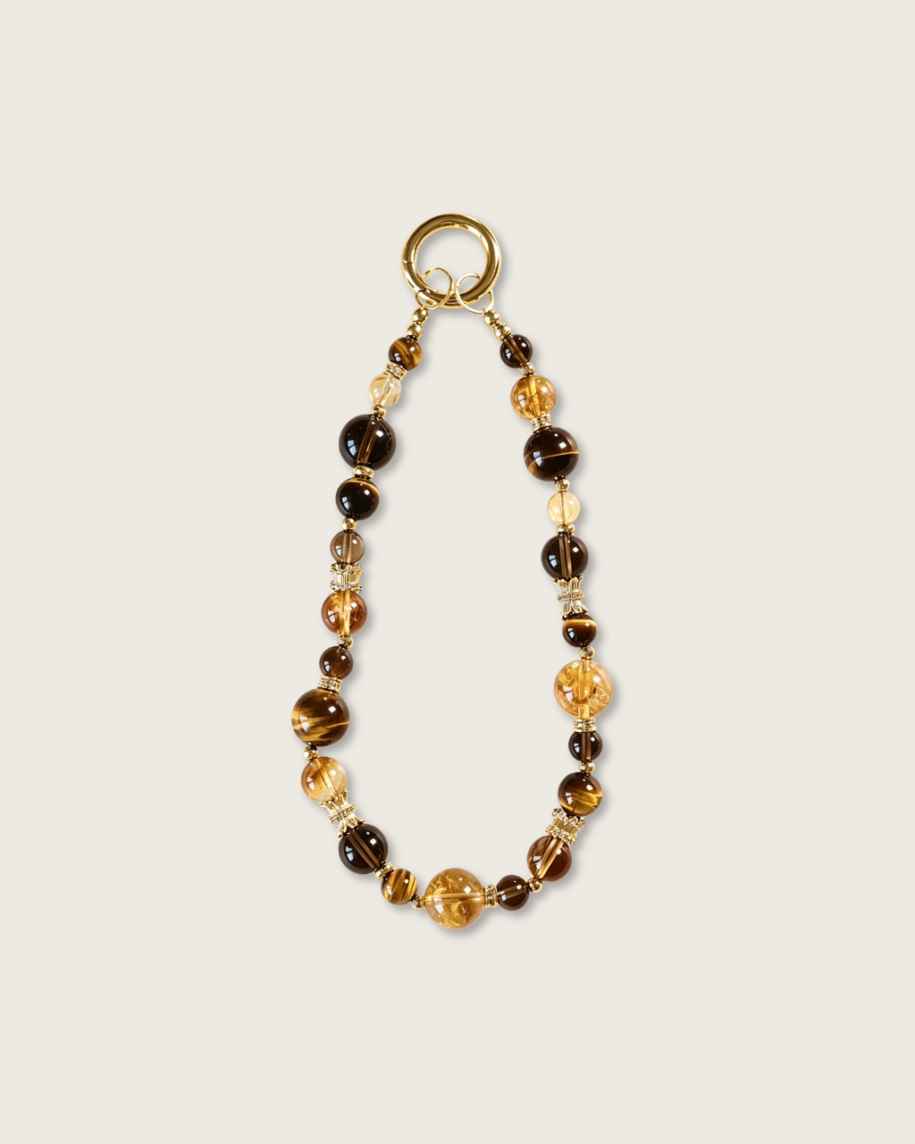 Phone Charm, Fortune Keeper, Tiger Eye & Citrine, Attract Wealth