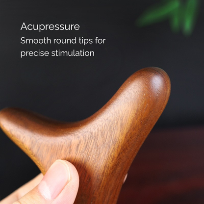Acupressure Comb | Triangle Bird - Natural Golden Sandalwood Multi-Functional Tool for Acupoint & Meridian Massage