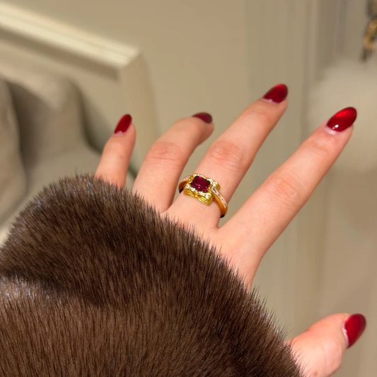 Gold-Plated 925 Silver｜Lunar New Year Horse Lucky Red Ring