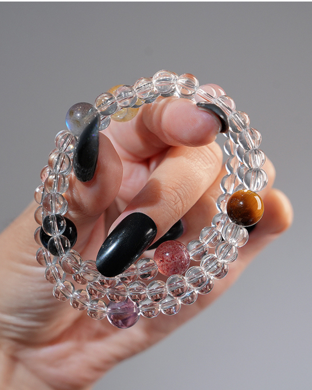 Stellar Array, Multi-Wrap Clear Quartz & Mixed Crystal Bracelet, Shield Your Energy