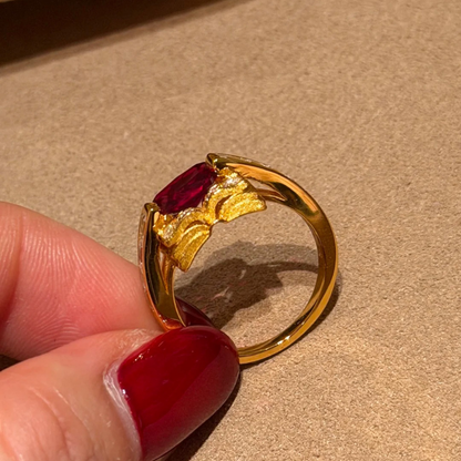 Gold-Plated 925 Silver｜Lunar New Year Horse Lucky Red Ring