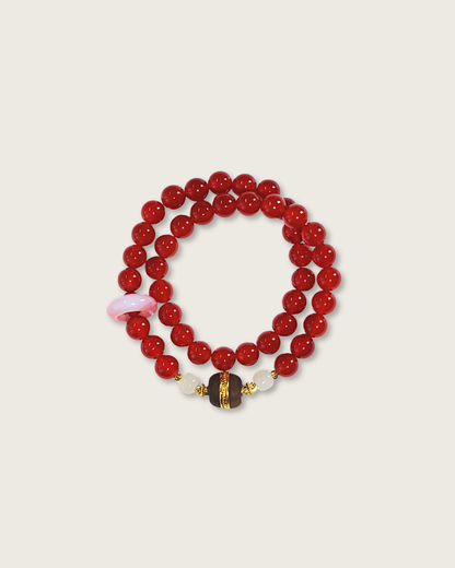 Ember Flow, Multi-Wrap Red Agate Bracelet, Ignite Your Energy