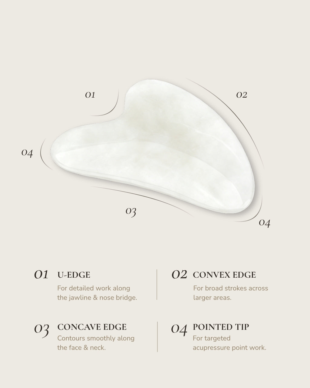 3D White Jade Gua Sha Tool