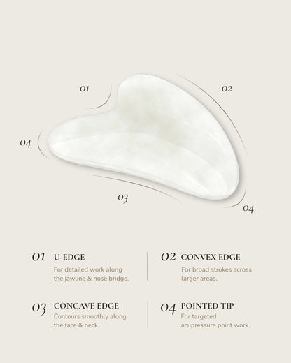 3D White Jade Gua Sha Tool