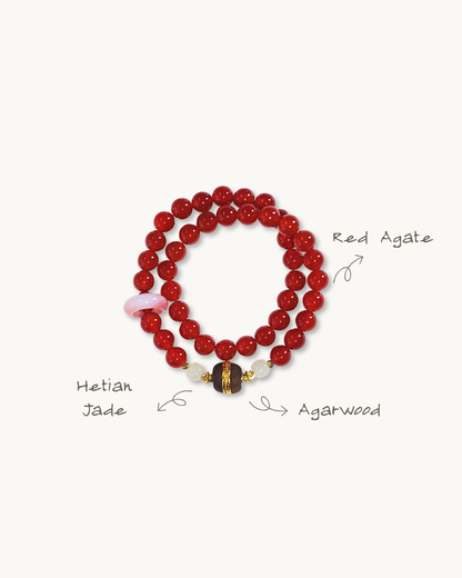 Ember Flow, Multi-Wrap Red Agate Bracelet, Ignite Your Energy