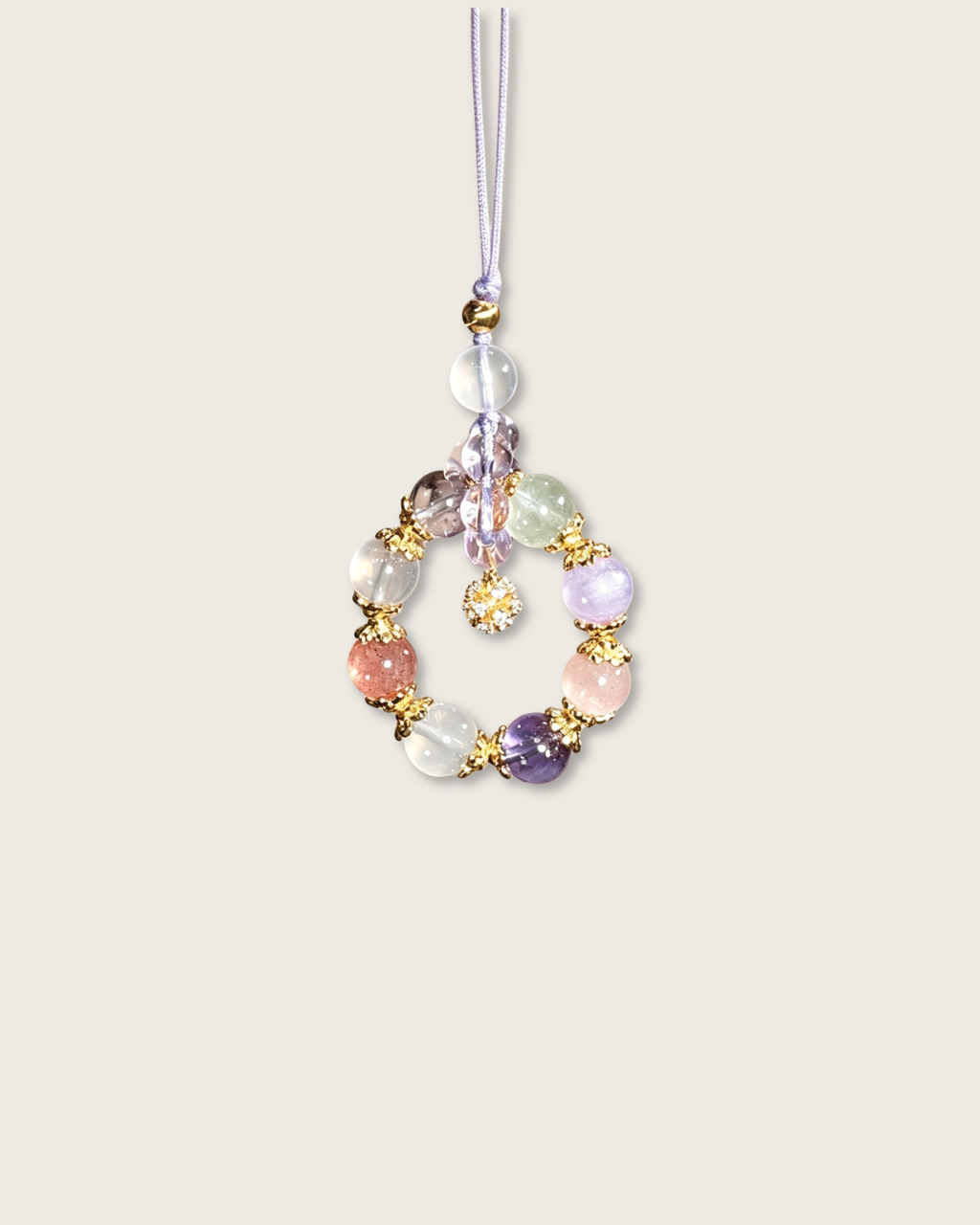 Phone Charm, Smooth Sailing, Amethyst Quartz, Clear Your Path