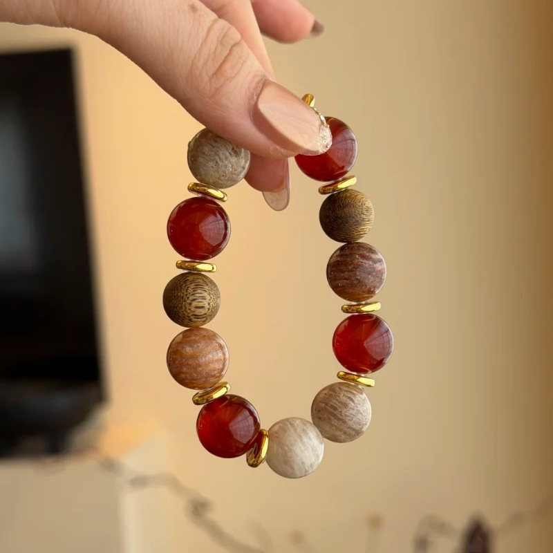 Gold-Plated 925 Silver｜Mixed Crystal Jewelry Set (Bracelet + Necklace)