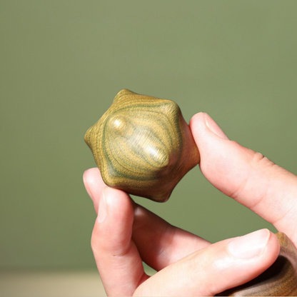 Hand Exercise Balls | 12-Edge Caltrop Balls - Natural Solid Wood for Hand Acupressure