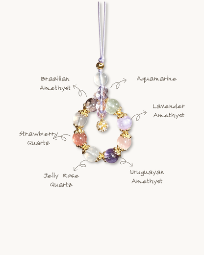 Phone Charm, Smooth Sailing, Amethyst Quartz, Clear Your Path