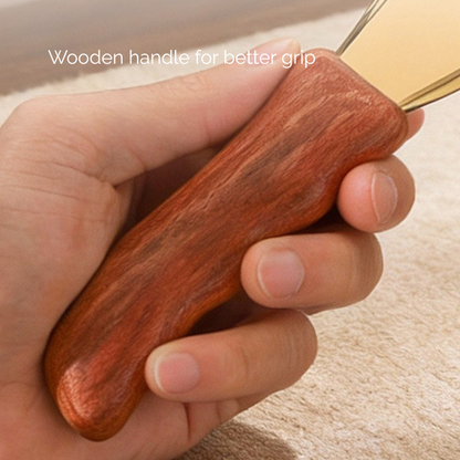 Gua Sha Tool | Pure Brass Tiger Tally Shape - Rosewood Handle for Full Body Massage