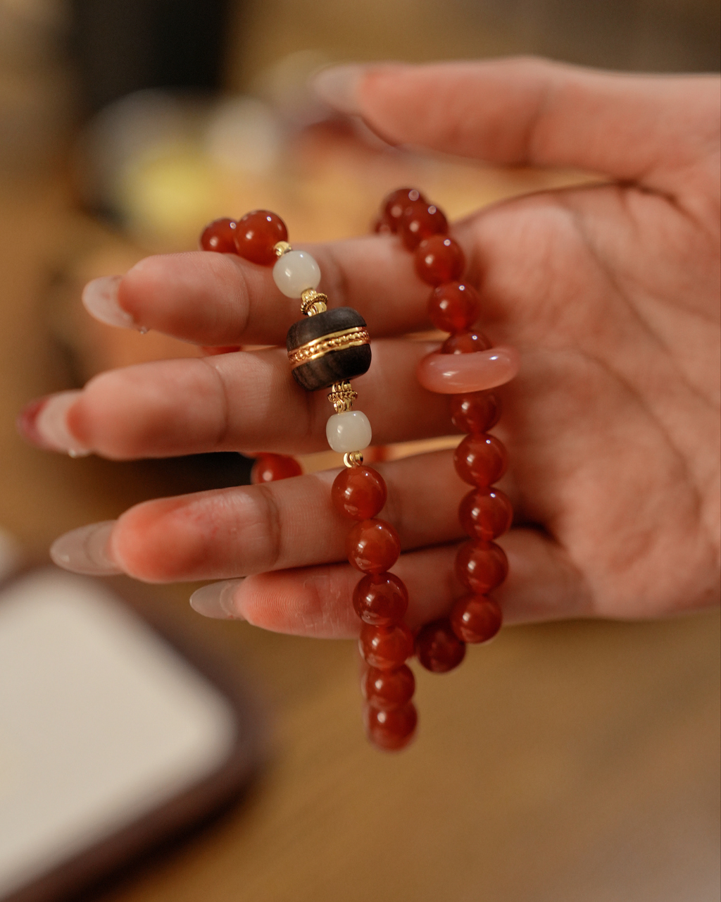 Ember Flow, Multi-Wrap Red Agate Bracelet, Ignite Your Energy