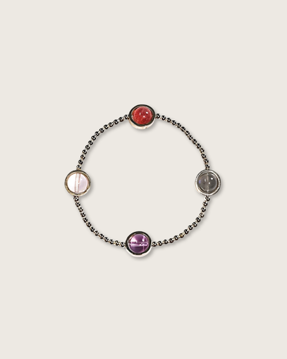 Silver Spring, Strawberry & Rose Quartz Bracelet, Attract Love