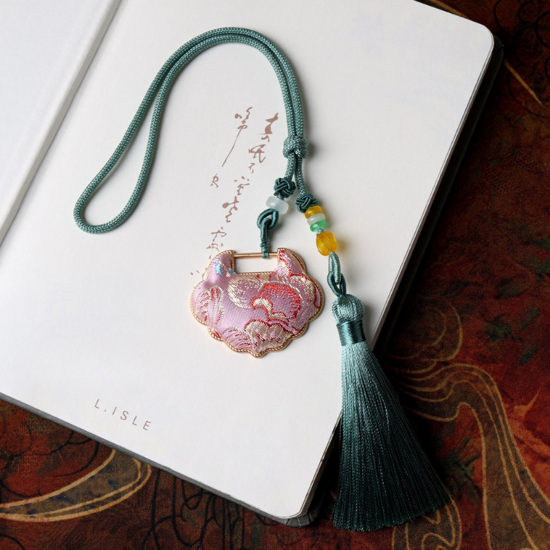 Ruyi Lock Amulet Charm | Chinese Embroidery Song Jin Protective Symbol