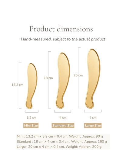 Hufu Gua Sha Board - Brass, For Face & Body