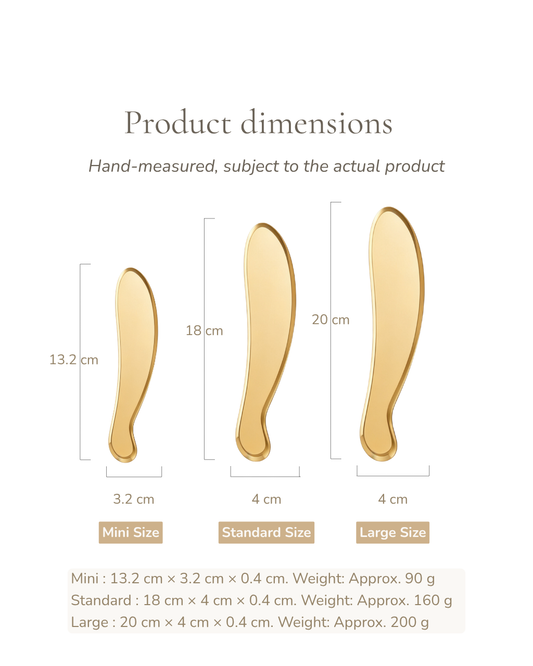 Hufu Gua Sha Board - Brass, For Face & Body