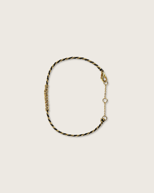 Handwoven Cord Series, Dark Gold Guardian Bracelet, Protection