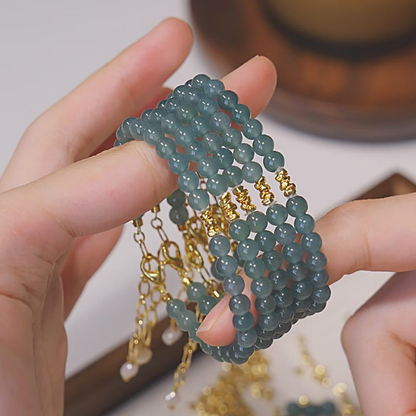 Bracelet | Wrist Galaxy – Blue Water Jadeite for Calm & Protection
