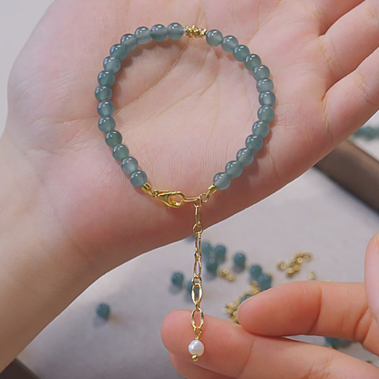 Bracelet | Wrist Galaxy – Blue Water Jadeite for Calm & Protection
