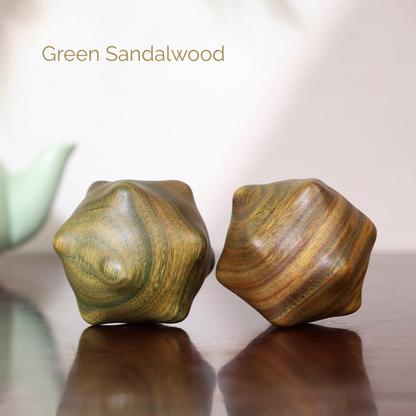 Hand Exercise Balls | 12-Edge Caltrop Balls - Natural Solid Wood for Hand Acupressure
