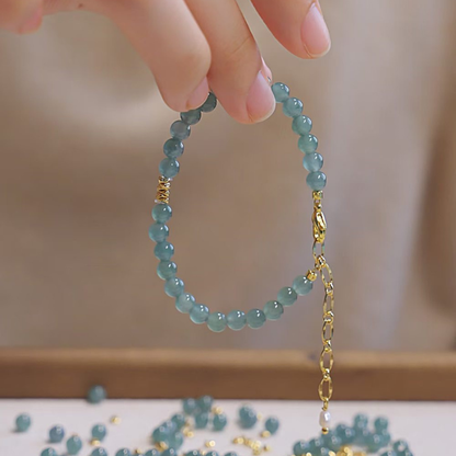 Bracelet | Wrist Galaxy – Blue Water Jadeite for Calm & Protection