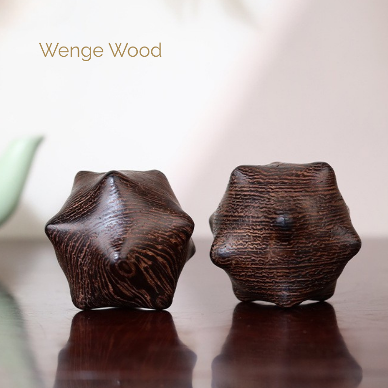 Hand Exercise Balls | 12-Edge Caltrop Balls - Natural Solid Wood for Hand Acupressure