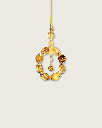 Phone Charm, Golden Harvest, Tiger Eye & Citrine, Attract Wealth