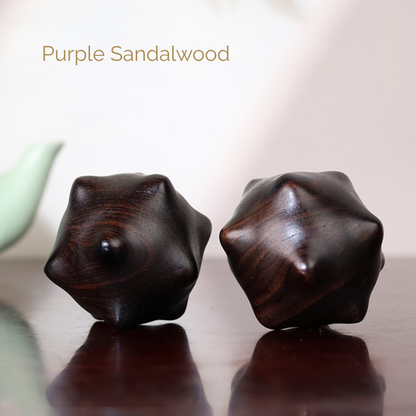 Hand Exercise Balls | 12-Edge Caltrop Balls - Natural Solid Wood for Hand Acupressure