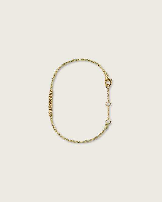 Handwoven Cord Series, Eternal Golden Pine Bracelet, Career Growth