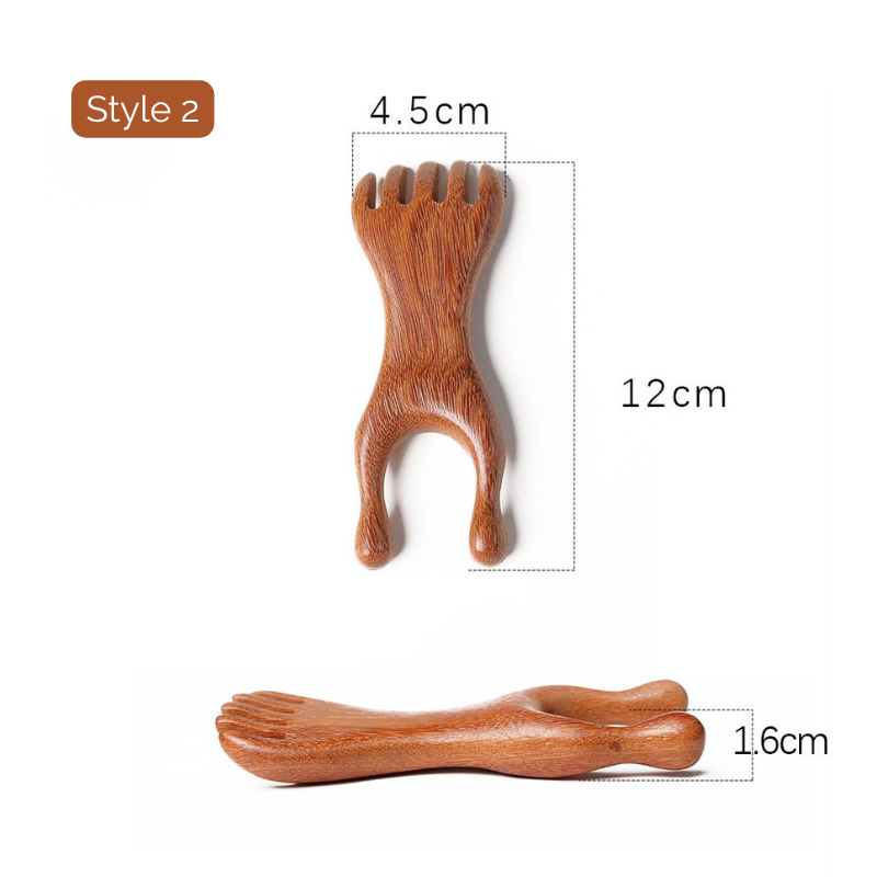 Massage Comb | Antler-Shaped Rake - Natural Golden Sandalwood for Meridian Massage