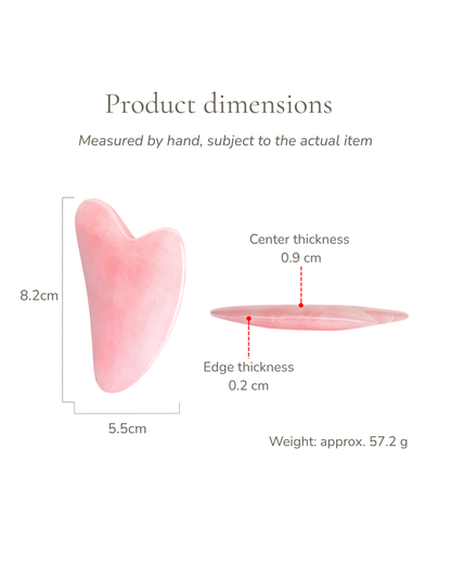 3D Crystal Gua Sha Board - Rose Quartz