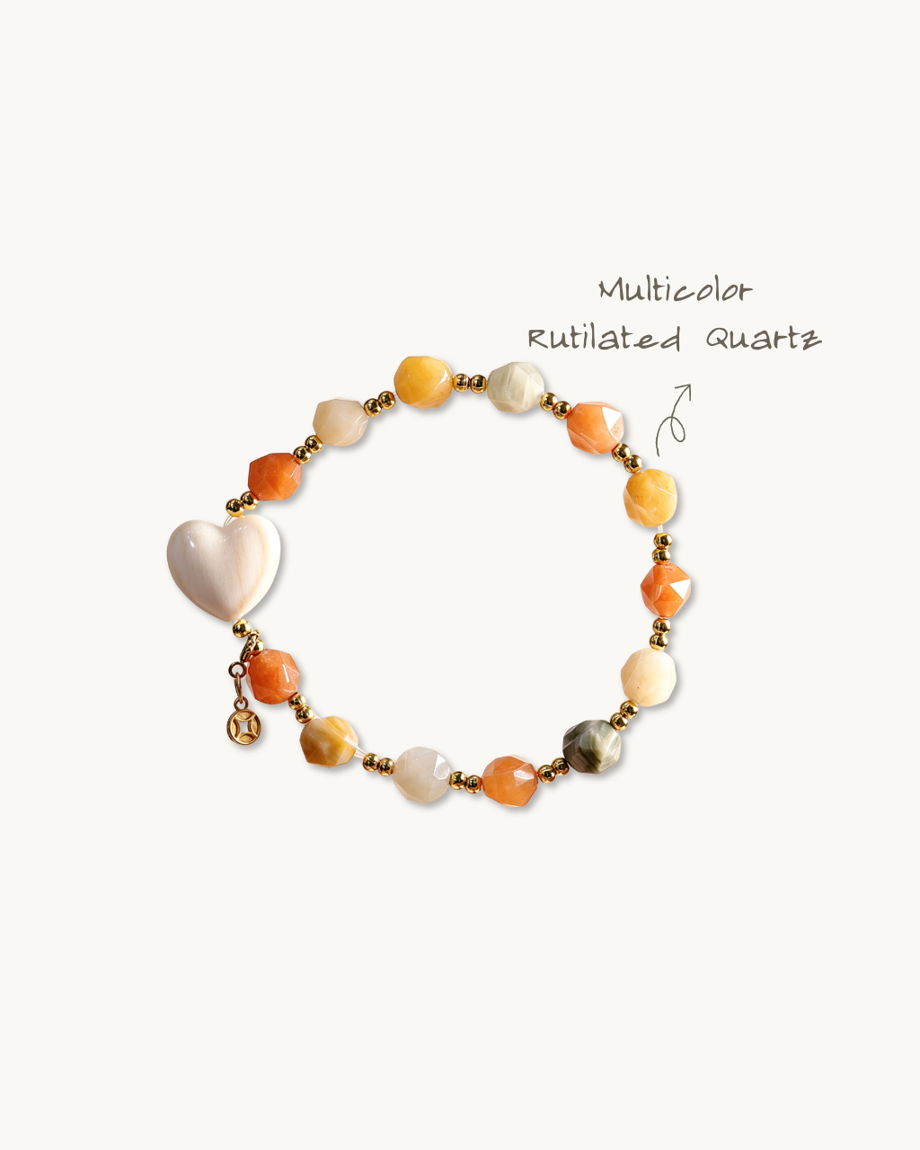 Florence Blessing, Multi Rutilated Quartz Bracelet, Attract Fortune