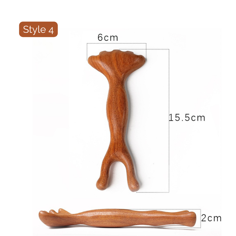 Massage Comb | Antler-Shaped Rake - Natural Golden Sandalwood for Meridian Massage