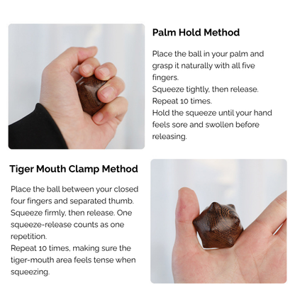 Hand Exercise Balls | 12-Edge Caltrop Balls - Natural Solid Wood for Hand Acupressure