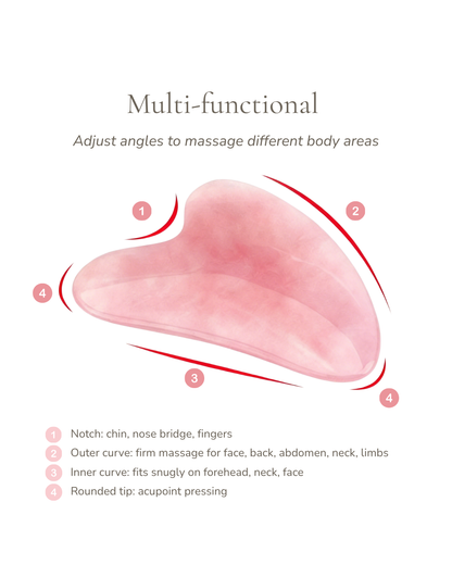 3D Crystal Gua Sha Board - Rose Quartz