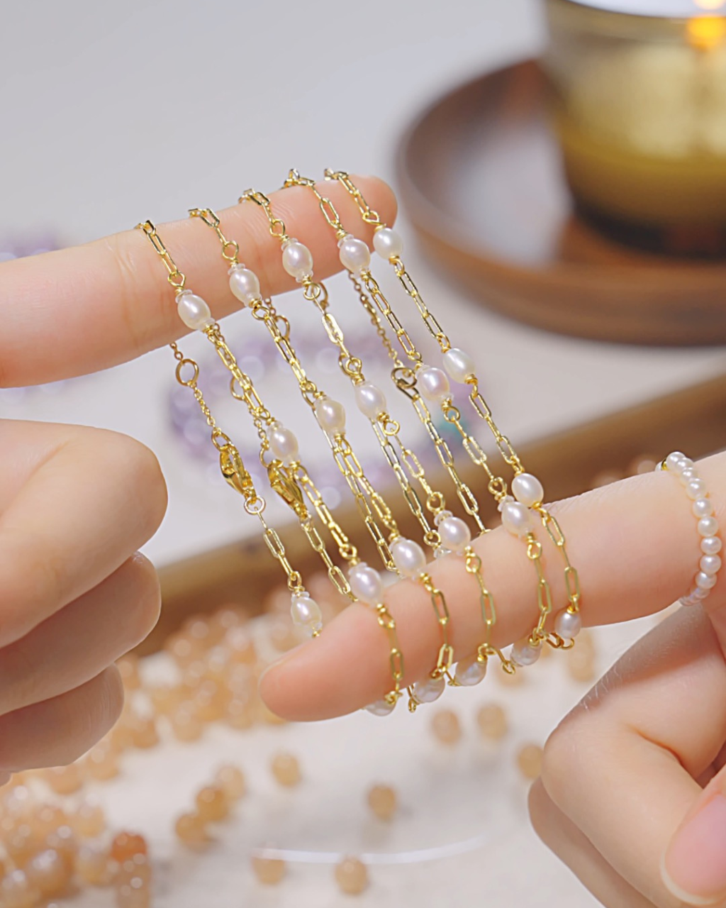 Layering Series, Moment, Pearl Bracelet, Soften Your Day