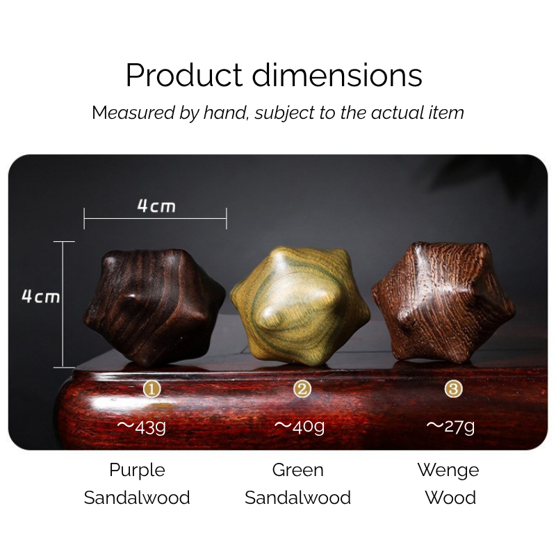 Hand Exercise Balls | 12-Edge Caltrop Balls - Natural Solid Wood for Hand Acupressure
