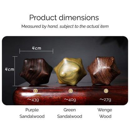 Hand Exercise Balls | 12-Edge Caltrop Balls - Natural Solid Wood for Hand Acupressure