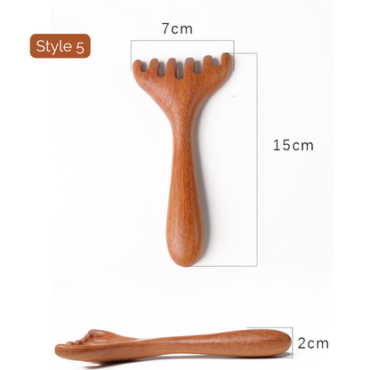 Massage Comb | Antler-Shaped Rake - Natural Golden Sandalwood for Meridian Massage
