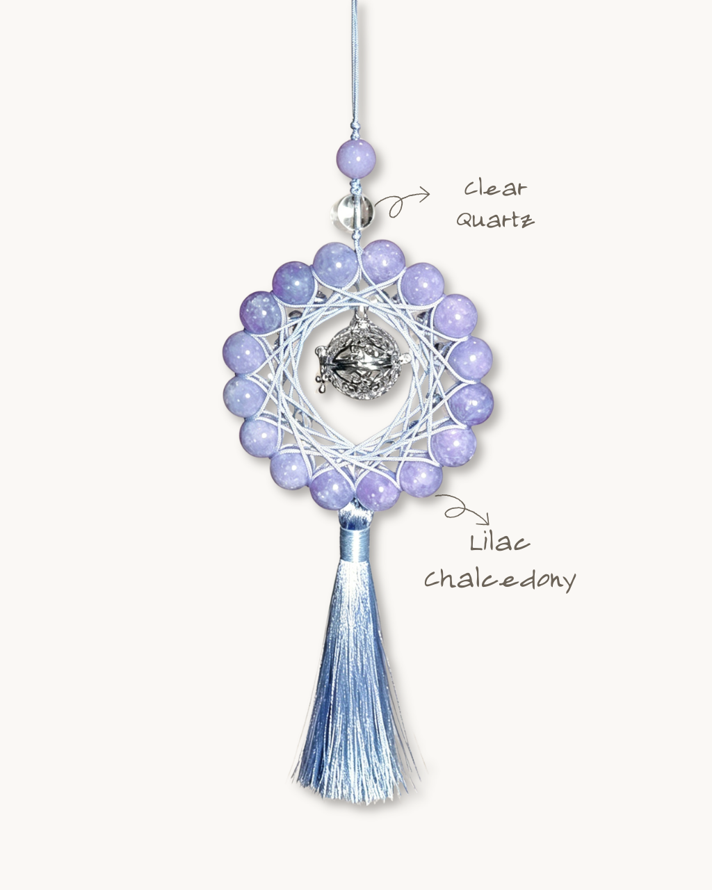 Hanging Charm, Purple Breeze, Lilac Chalcedony, Balance Your Space