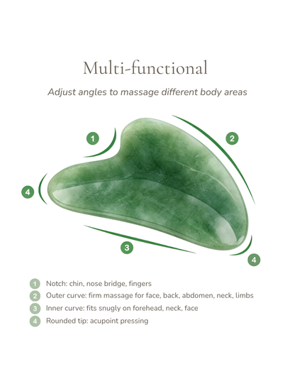 3D Jade Gua Sha Board - Green Aventurine
