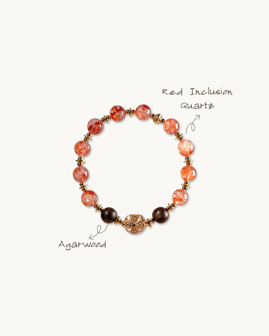 Lucky Koi, Red Hematoid & Agarwood Bracelet, Shift Your Fortune