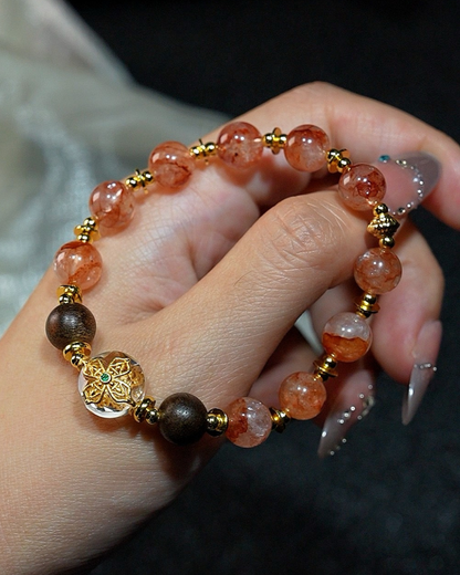 Lucky Koi, Red Hematoid & Agarwood Bracelet, Shift Your Fortune
