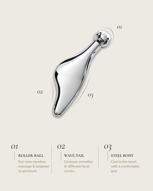 Stainless Steel Roller & Fishtail Gua Sha Tool