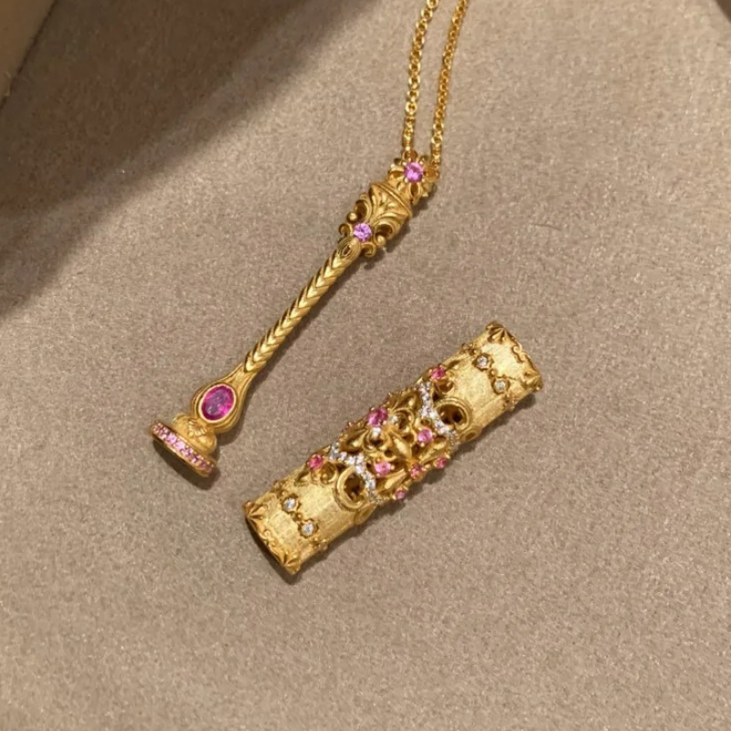 Gold-Plated 925 Silver｜Iris Magic Wand Jewelry Set (Necklace+Bracelet)