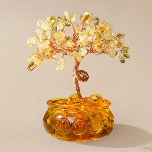 Citrine Feng Shui Tree For Money - Wealth & Abundance Planter