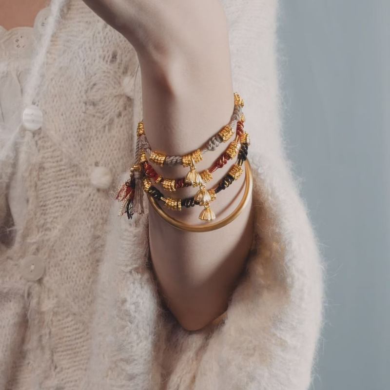 Handmade Braided Bracelet｜Lotus Blessing Lucky Cord